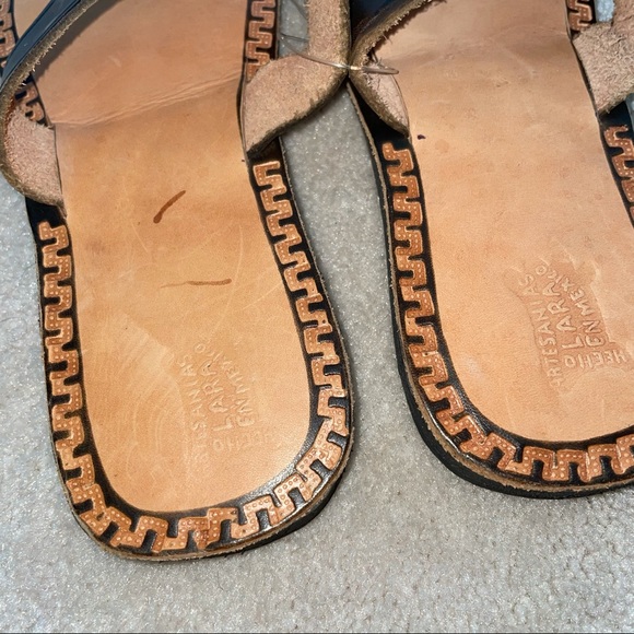 Tropical Island Flip Flops Sandals Tan 4 Unique - Picture 2 of 8